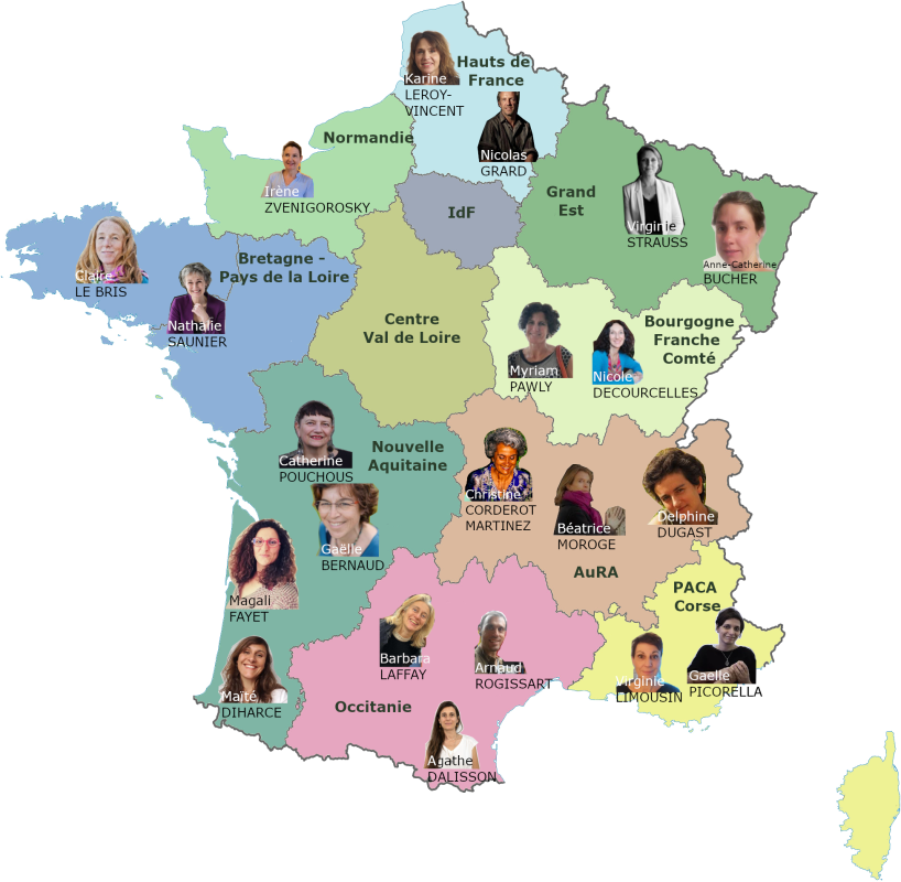 Carte delegations regionales trombi 2025