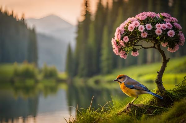 vecteezy photo wallpaper the sky flowers bird lake mountains 34289133